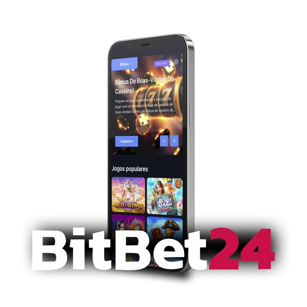 Escolha o aplicativo BitBet24 para jogos e apostas.