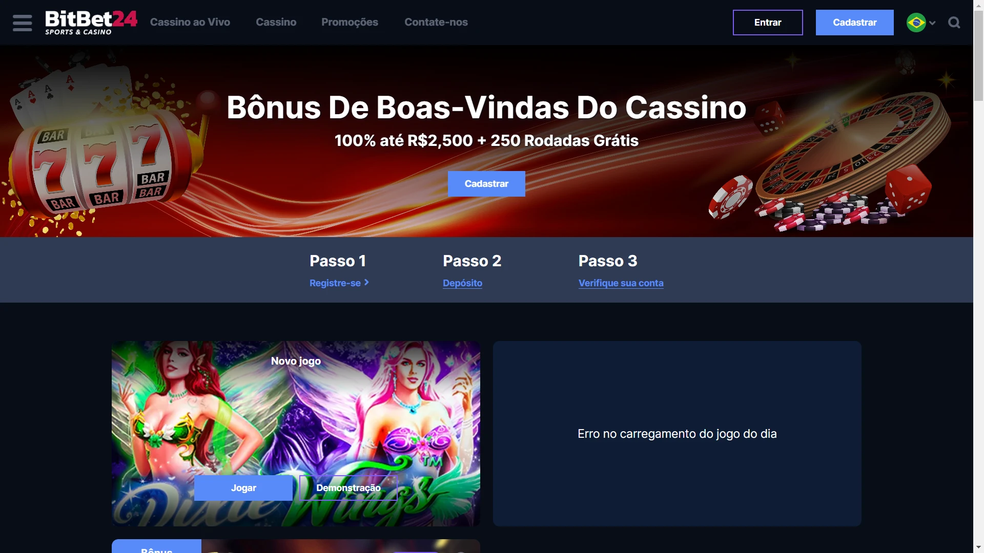 Visite a página oficial do BitBet24 para criar uma conta.